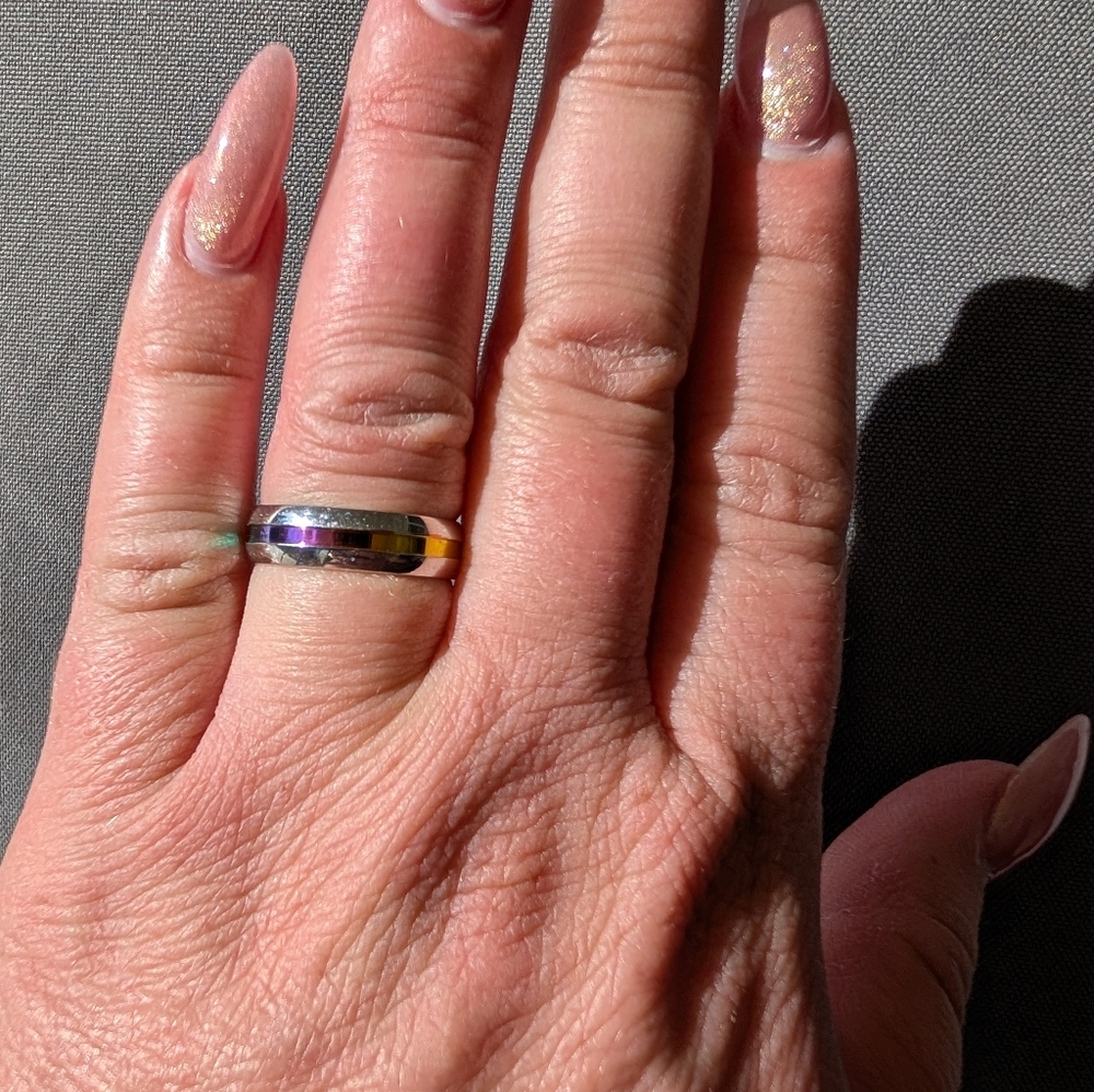 Colorful Resin and Metal Rings Set - Picture 8 of 9